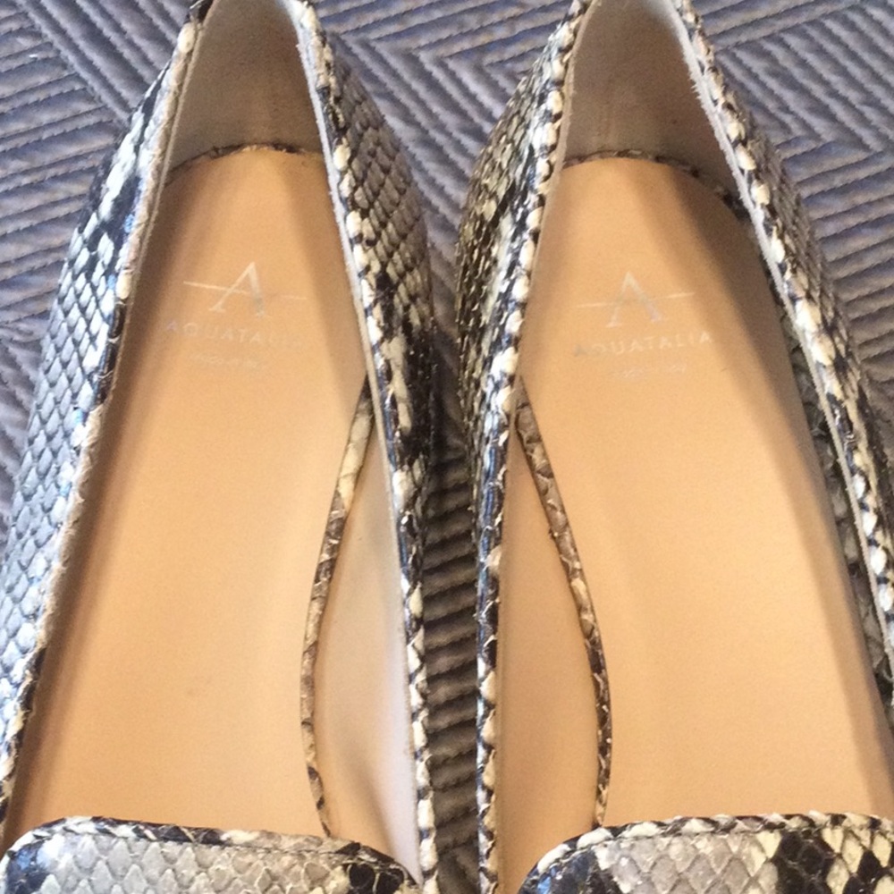 Aquatalia size 9.5 gray and black snake leather loafers for women - Picture 8 of 8